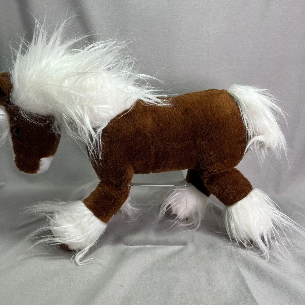 Brooklyn Doll Toy Novelty Company Horse Brown Clydesdale Plush Vintage 1991 18